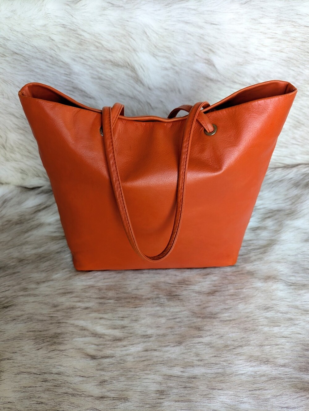 Coccinelle Orange Leather Tote Bag